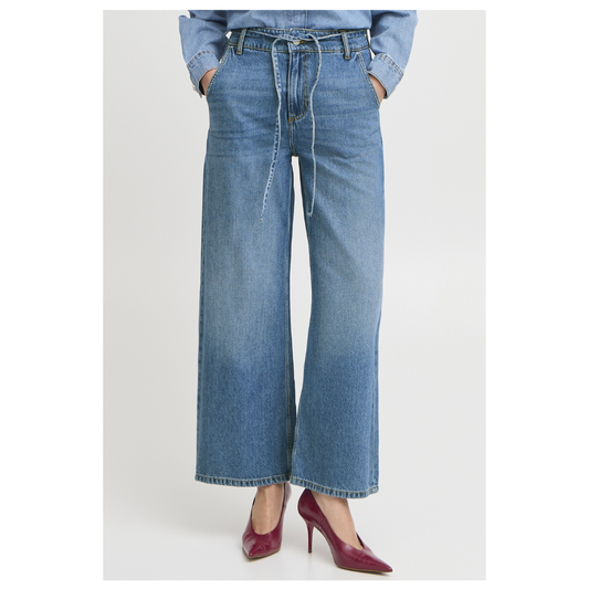 B Young Kimu Belt Jeans Mid Blue 20816169