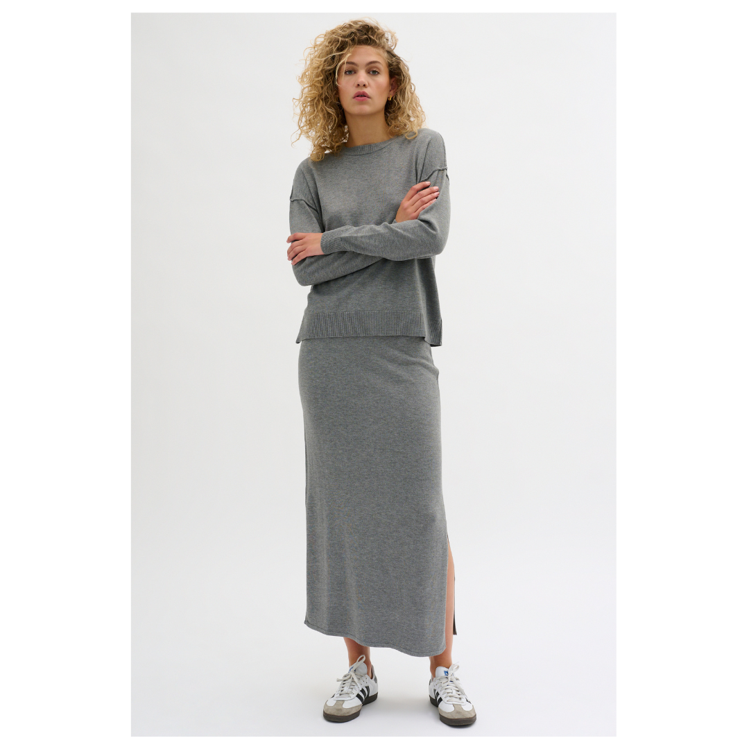 My Essential Wardrobe Emma Knit Skirt Smoked Pearl  10704615