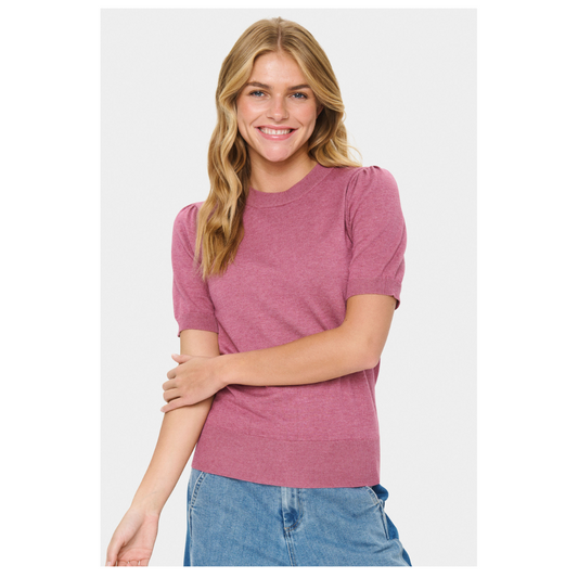 Saint Tropez Mila SS Pullover Red Violet 30511788