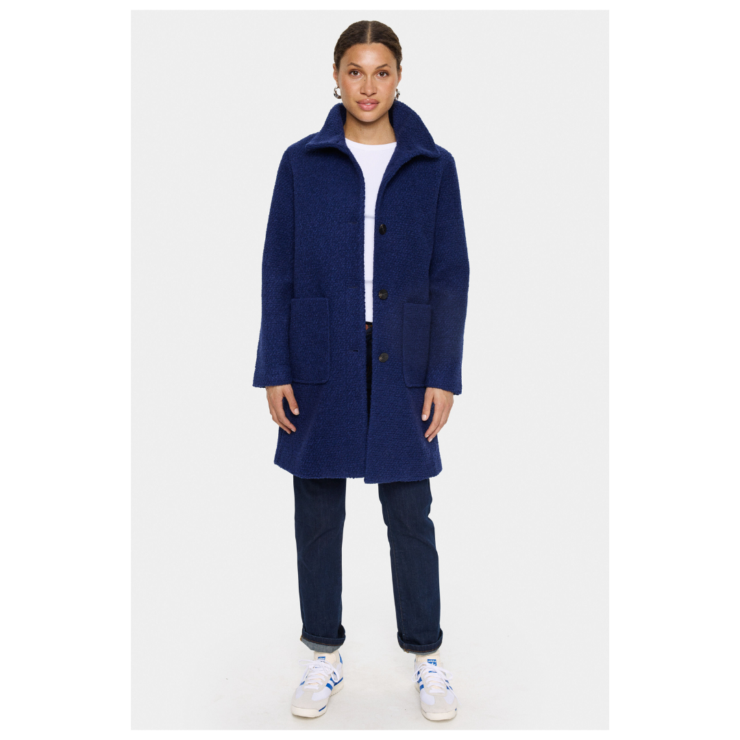 Saint Tropez Ferddy Wool Coat Midnight Sail 30513444