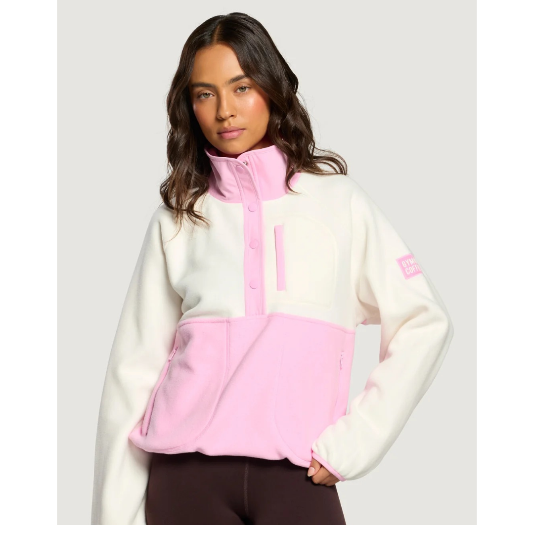 GymplusCoffee Snap Polar Half Zip Fleece Pink Blossom
