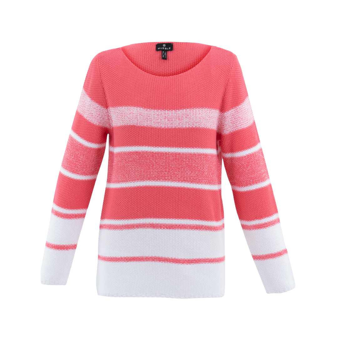 Marble Sweater Stripes Pink 7445