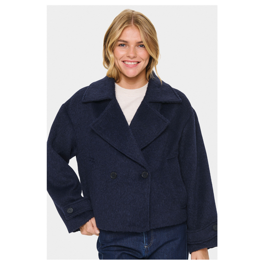 Saint Tropez Lira Short Wool Coat Night Sky 30514294