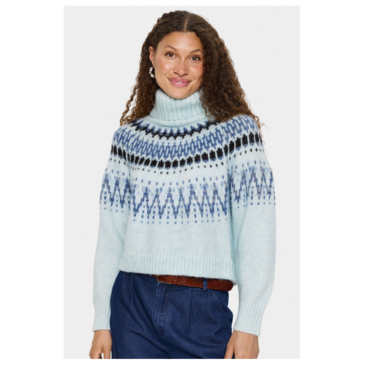 Saint Tropez Megna Rollneck Pullover Starlight Blue 30514467