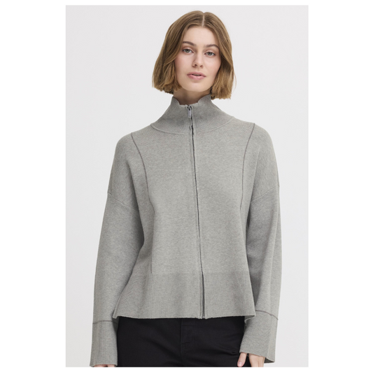 Ichi Ballia Cardigan Grey Melange 20124239