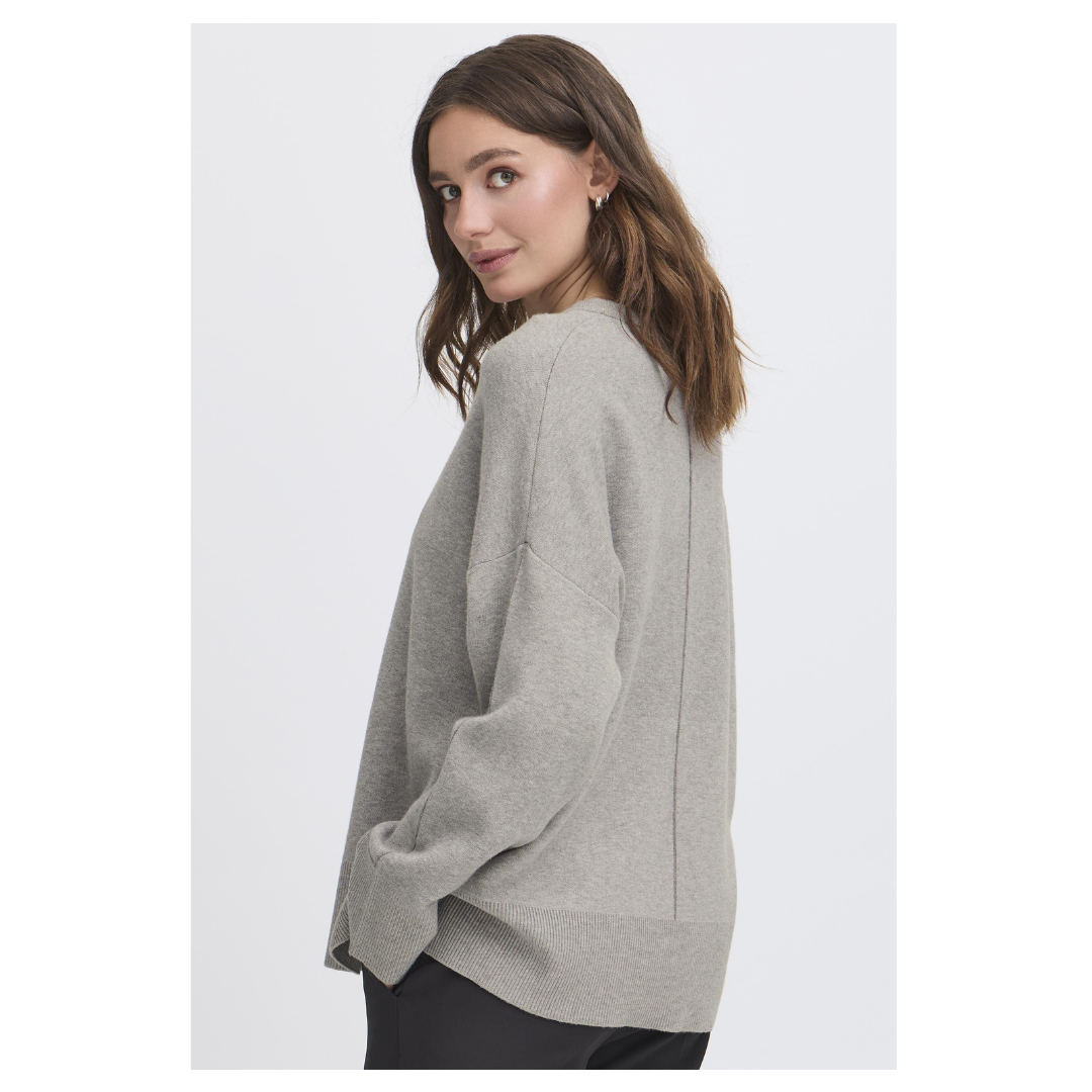 Ichi Ballia Pullover Grey Melange 20124240