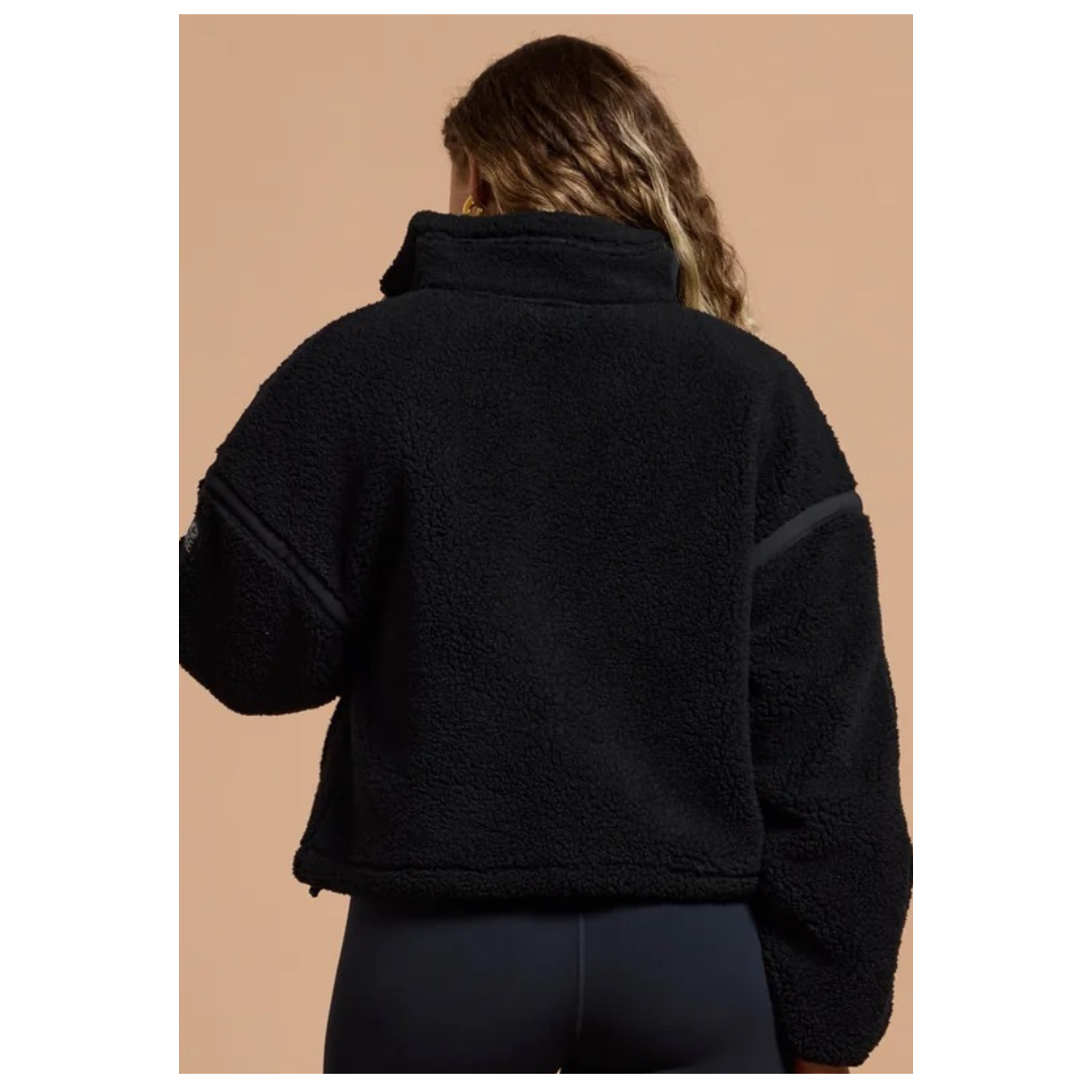 GymplusCoffee Industry Fleece Half Zip Deep Black