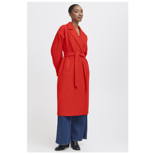 Ichi Jannet Coat Fiery Red 120123144