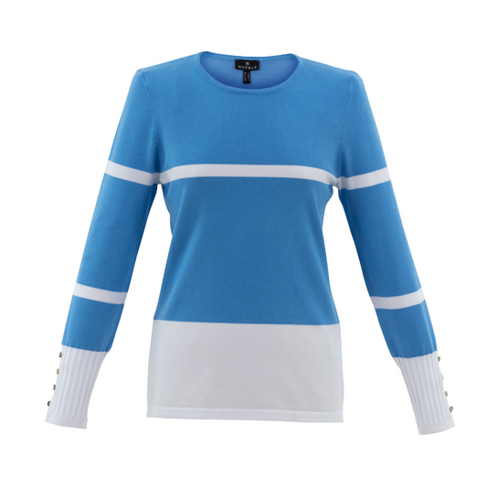 Marble Single Stripe Sweater Blue 7304