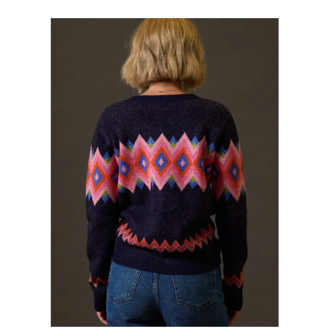 Sugarhill Brighton Izzy Cardigan Diamond Fairisle K0970