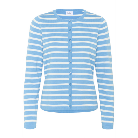 Saint Tropez Mila Striped Cardigan Ethereal Blue Ice 30513767