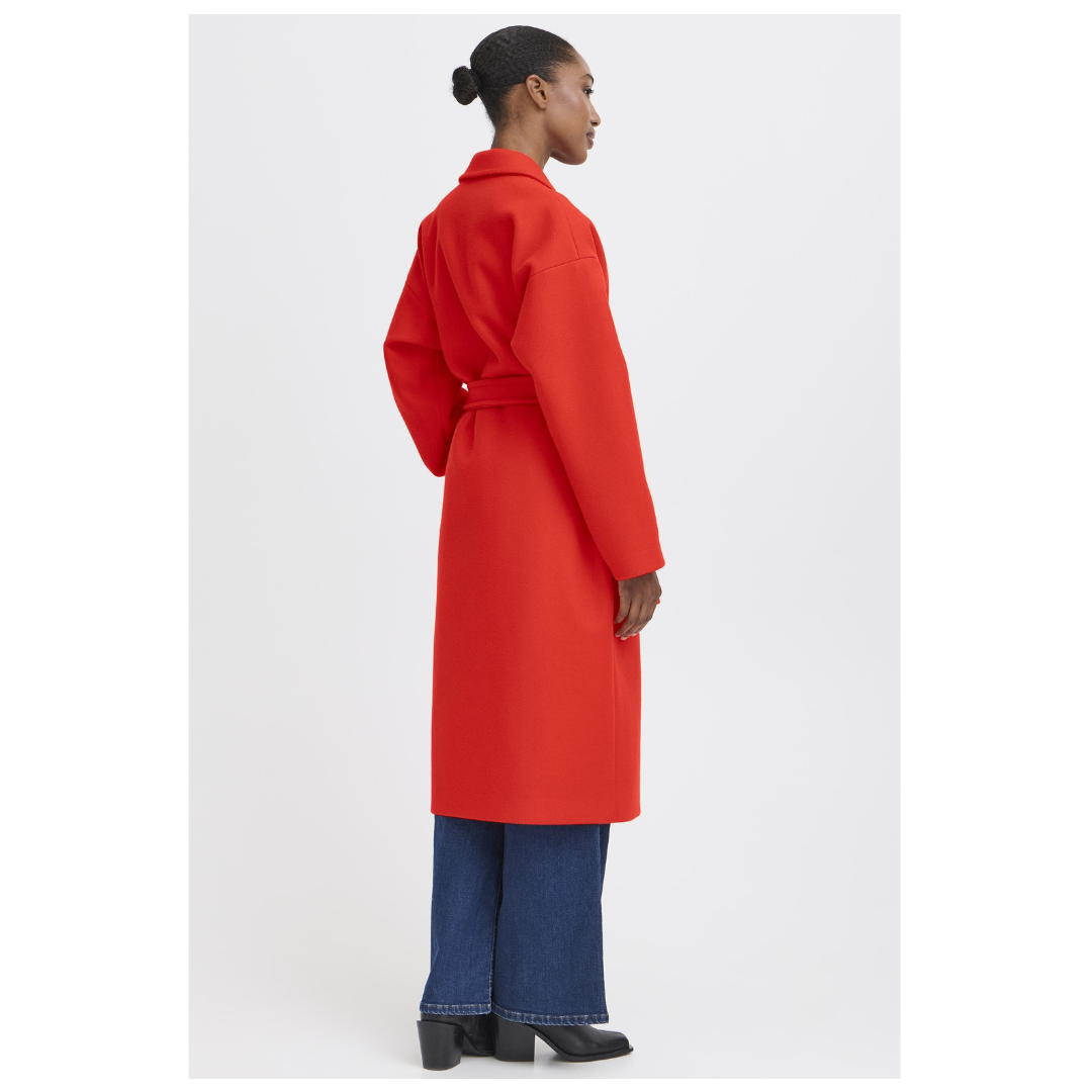 Ichi Jannet Coat Fiery Red 120123144
