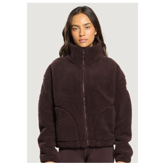 GymplusCoffee Industry Fleece High Collar Jacket Mocca Bean