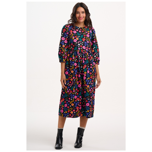 Sugarhill Brighton Maria Midi Smock Dress Toadstool Floral D1365