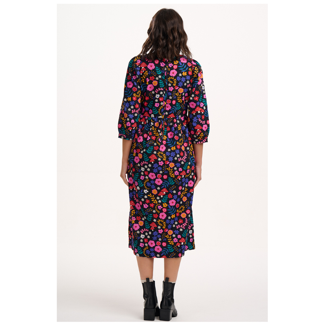 Sugarhill Brighton Maria Midi Smock Dress Toadstool Floral D1365