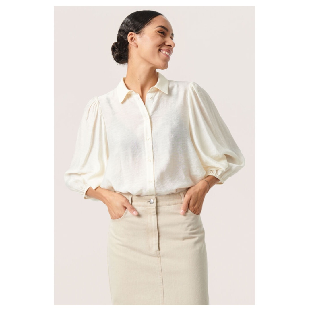 Soaked in Luxury Leodora Shirt Whisper White 30407386