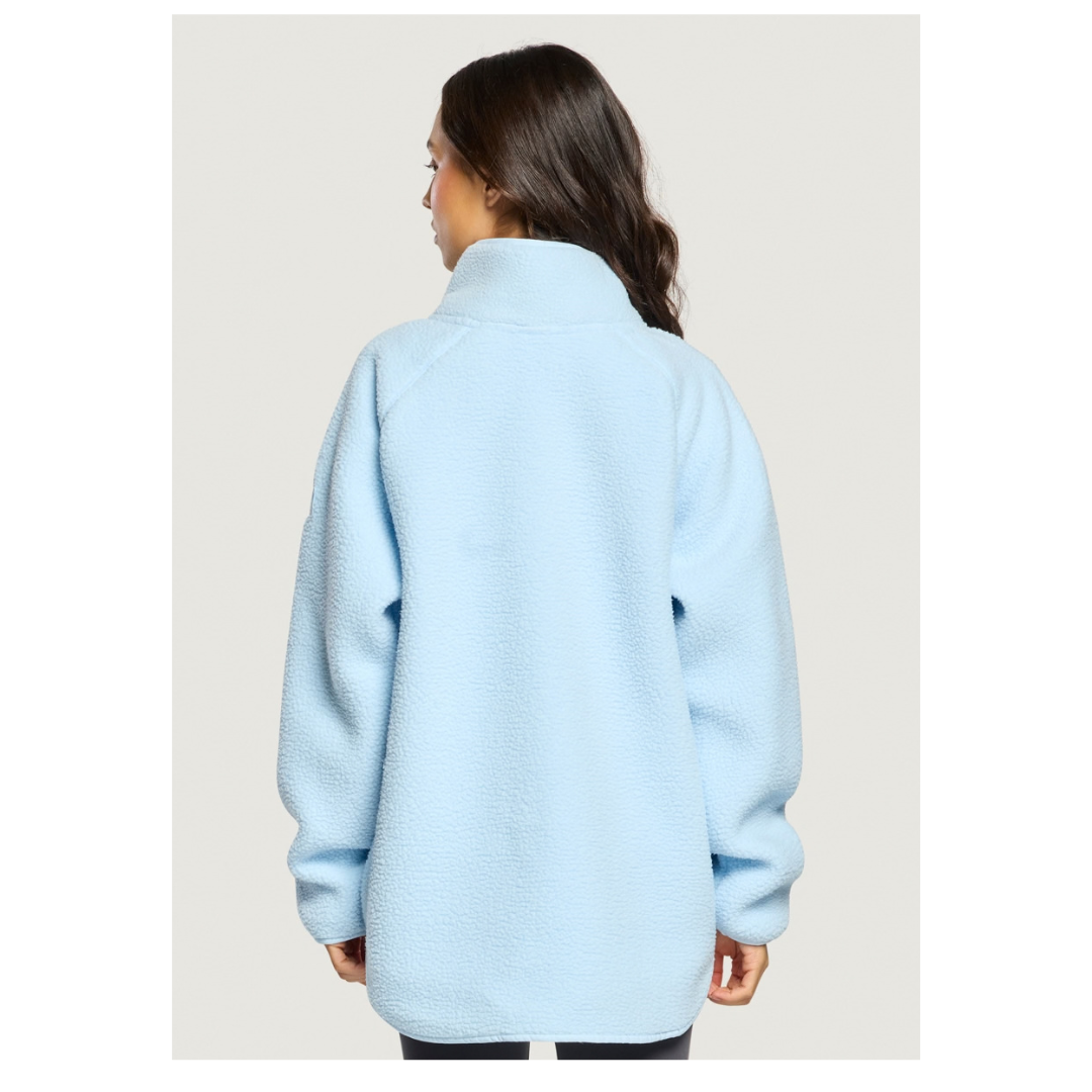 GymplusCoffee Horizon Longline Half Zip Glacial Blue