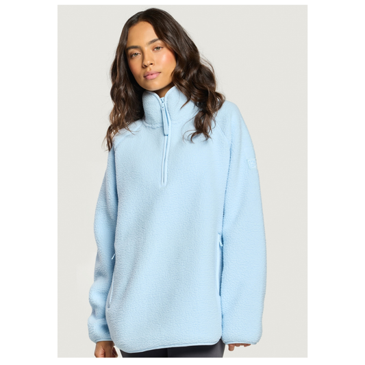GymplusCoffee Horizon Longline Half Zip Glacial Blue