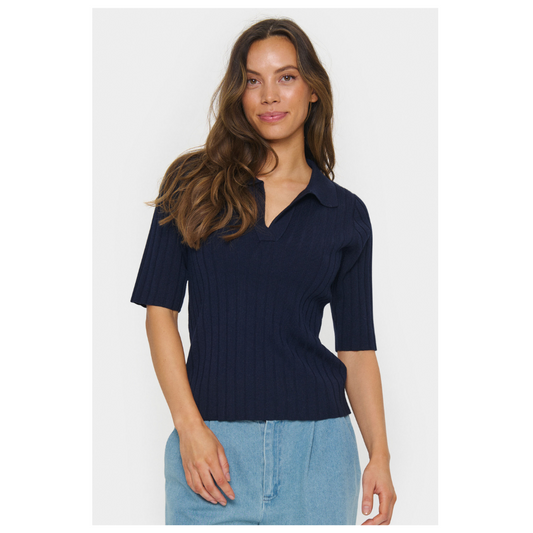 Saint Tropez Juanna Polo Pullover Baritone Blue 30513924