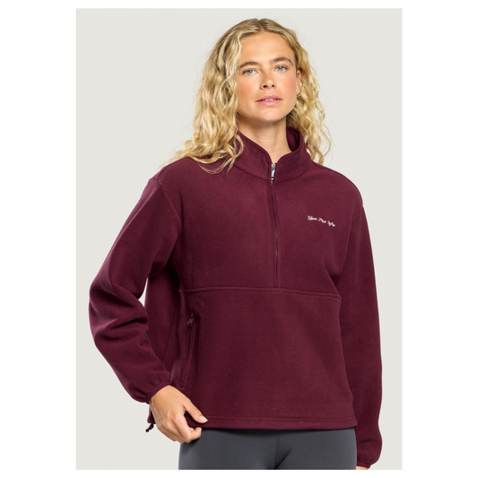 GymplusCoffee Polar Half Zip Fleece Cherry Crush