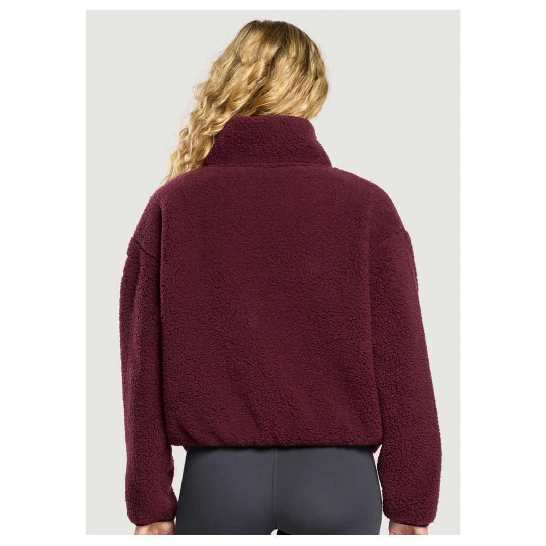 GymplusCoffee Industry Fleece High Collar Jacket Cherry Crush