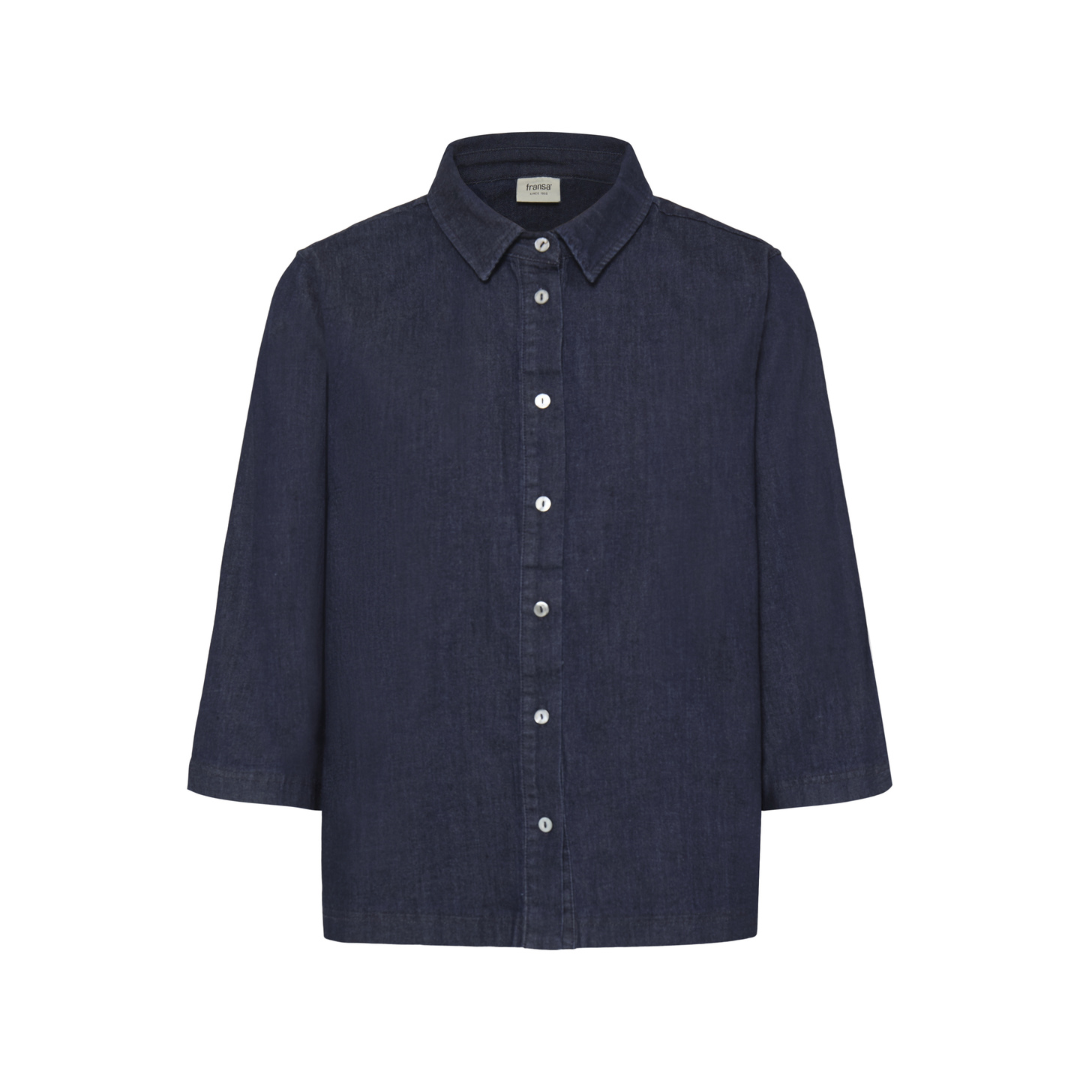 Fransa Chicago Shirt Raw Blue 20617799