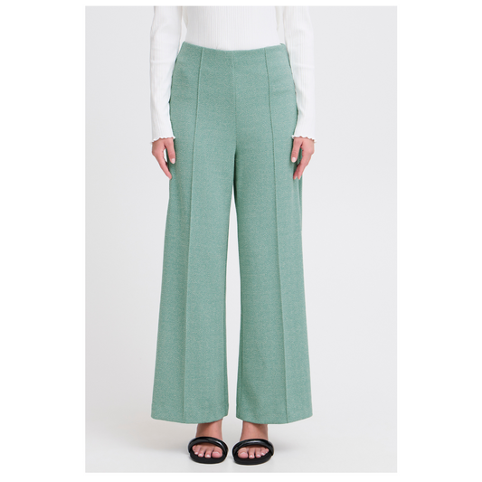 Ichi Kate Jacquard Pants Beryl Green 20121602