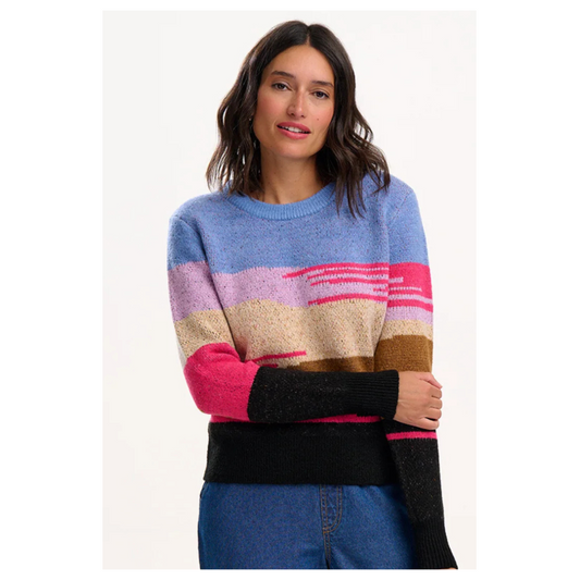 Sugarhill Brighton Asher Jumper Multi Abstract Landscape K0902