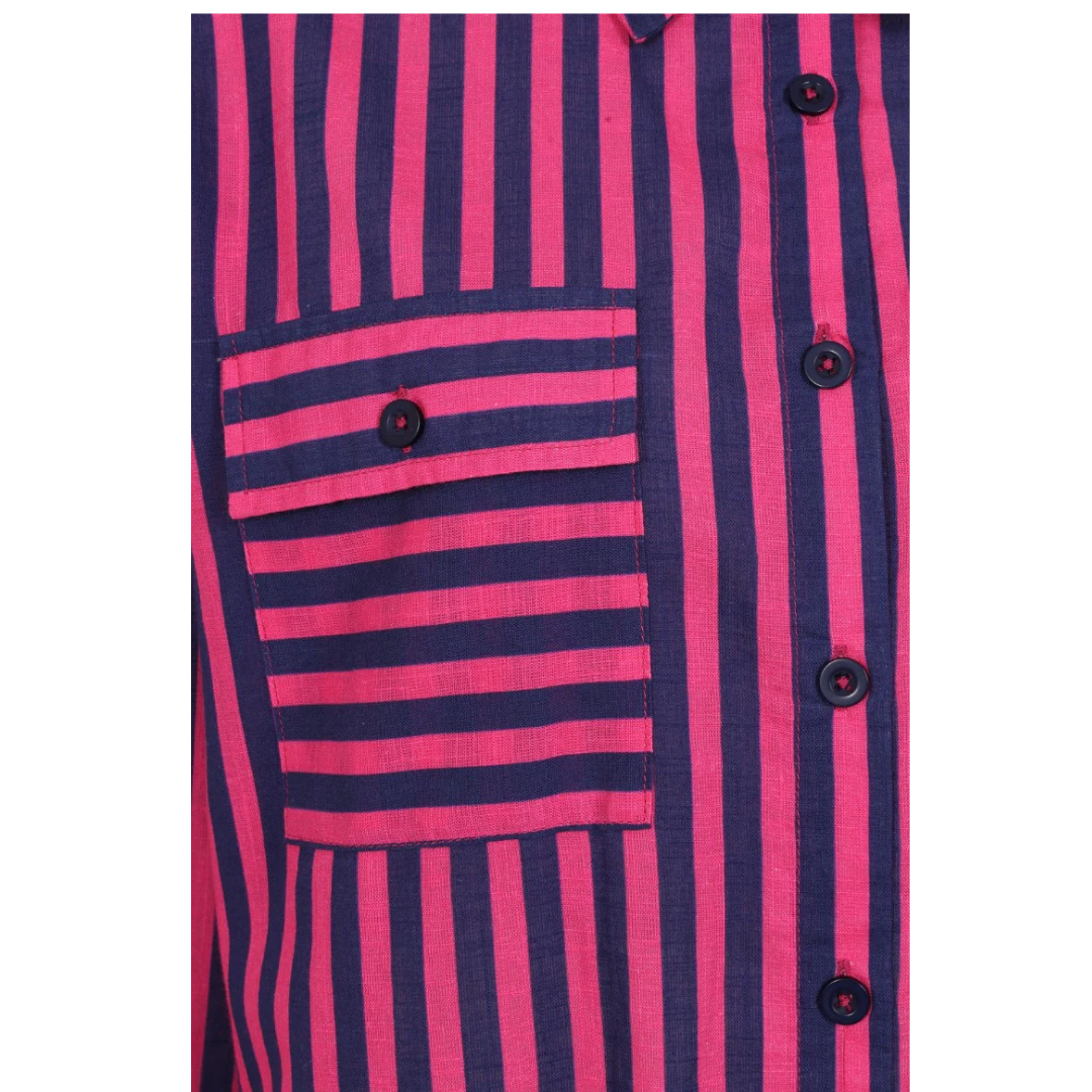 Alice Collins Vivian Shirt Navy/Fuchsia 035A324
