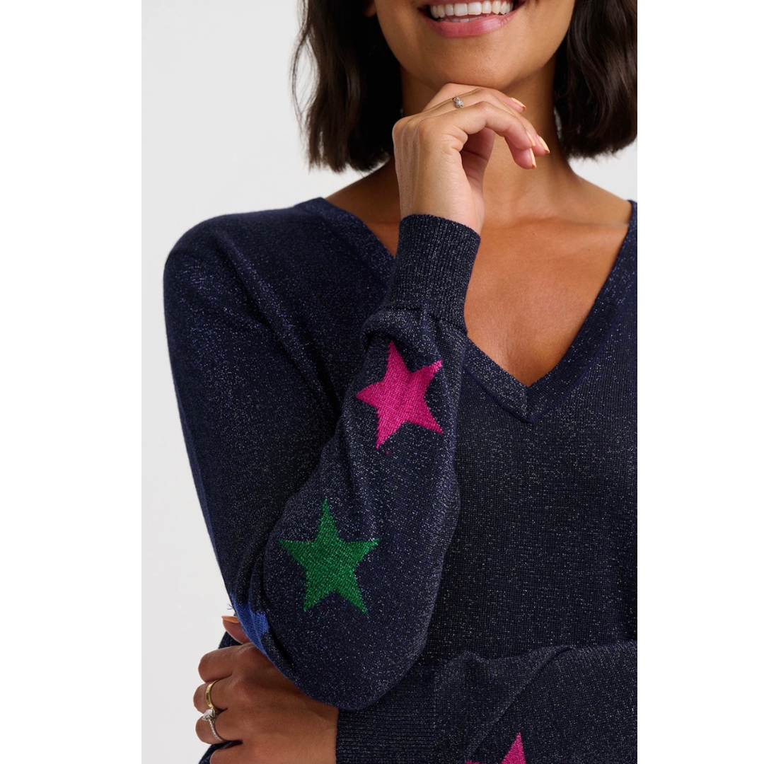 Sugarhill Brighton Marcella Jumper Navy Stars K1060