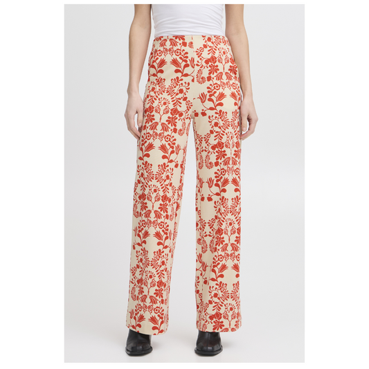 Ichi Kate Print Wide Pants Fiesta Flower 20122491