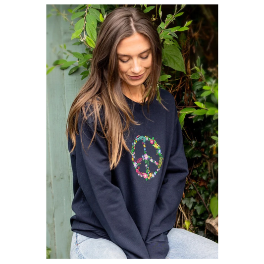 Percy & Nell Floral Peace Sweatshirt Navy