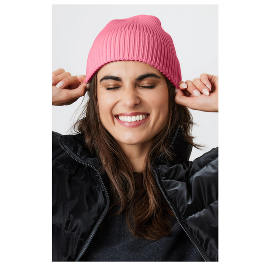 My Accessories Recycled Beanie Pink AW22HA14