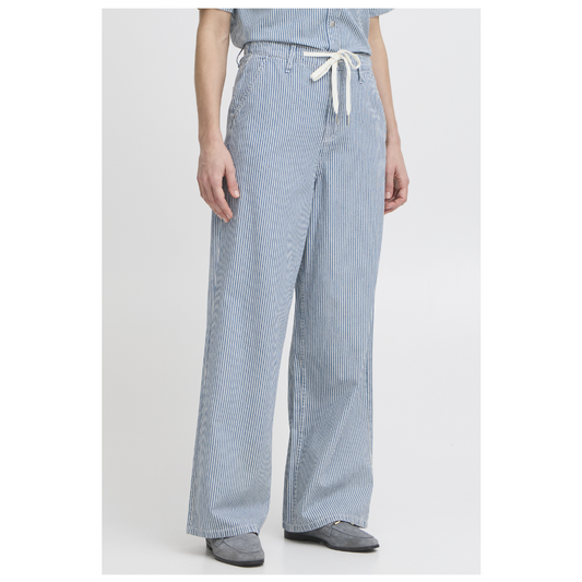 B Young Laro Pants Blue Stripe Denim 20816762