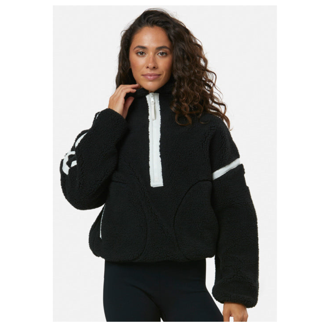 GymPlusCoffee Industry Half Zip Fleece Black/White