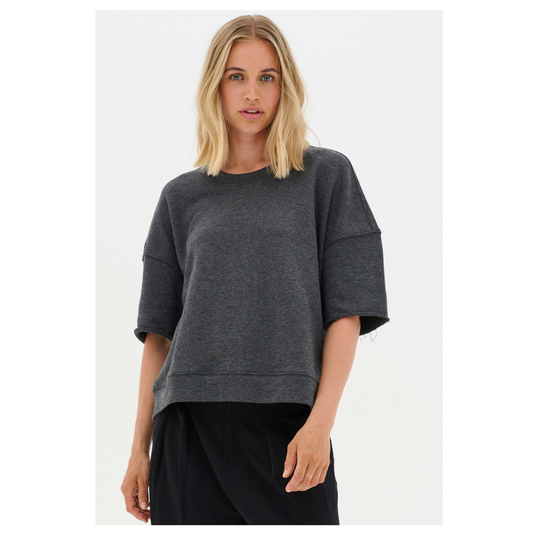 My Essential Wardrobe Texas Sweat Blouse Dark Grey 10704904