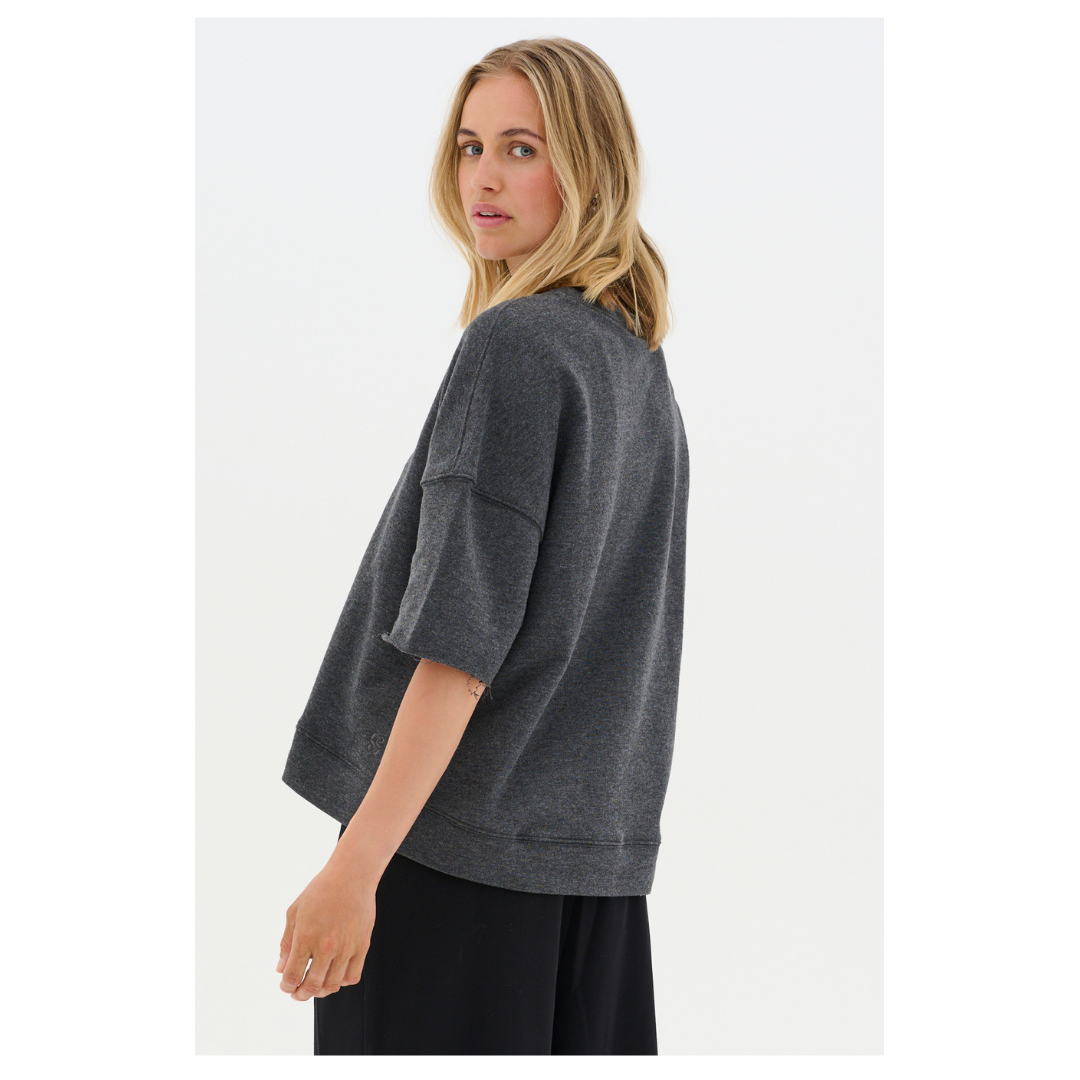 My Essential Wardrobe Texas Sweat Blouse Dark Grey 10704904