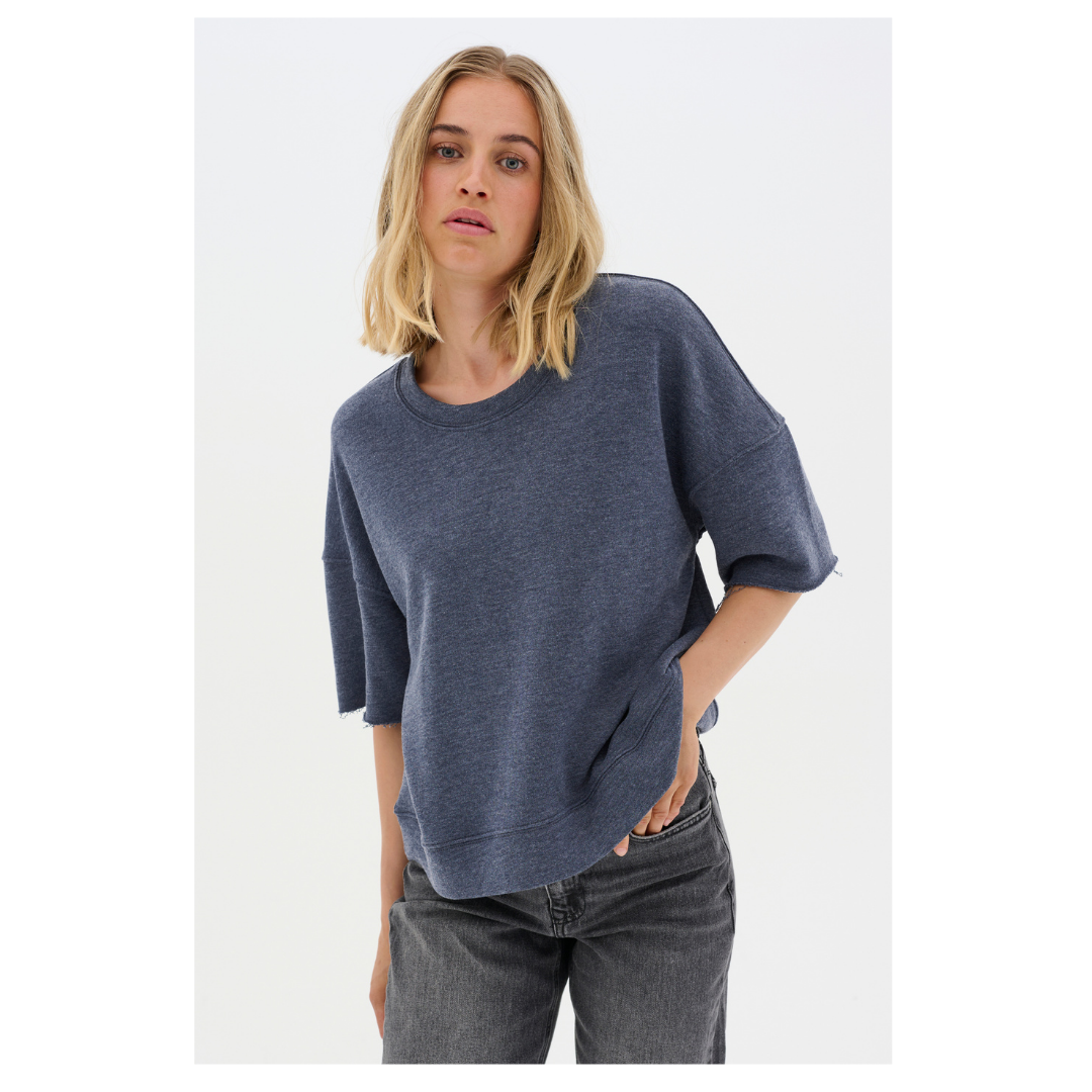 My Essential Wardrobe Texas Sweat Blouse Denim Blue 10704904