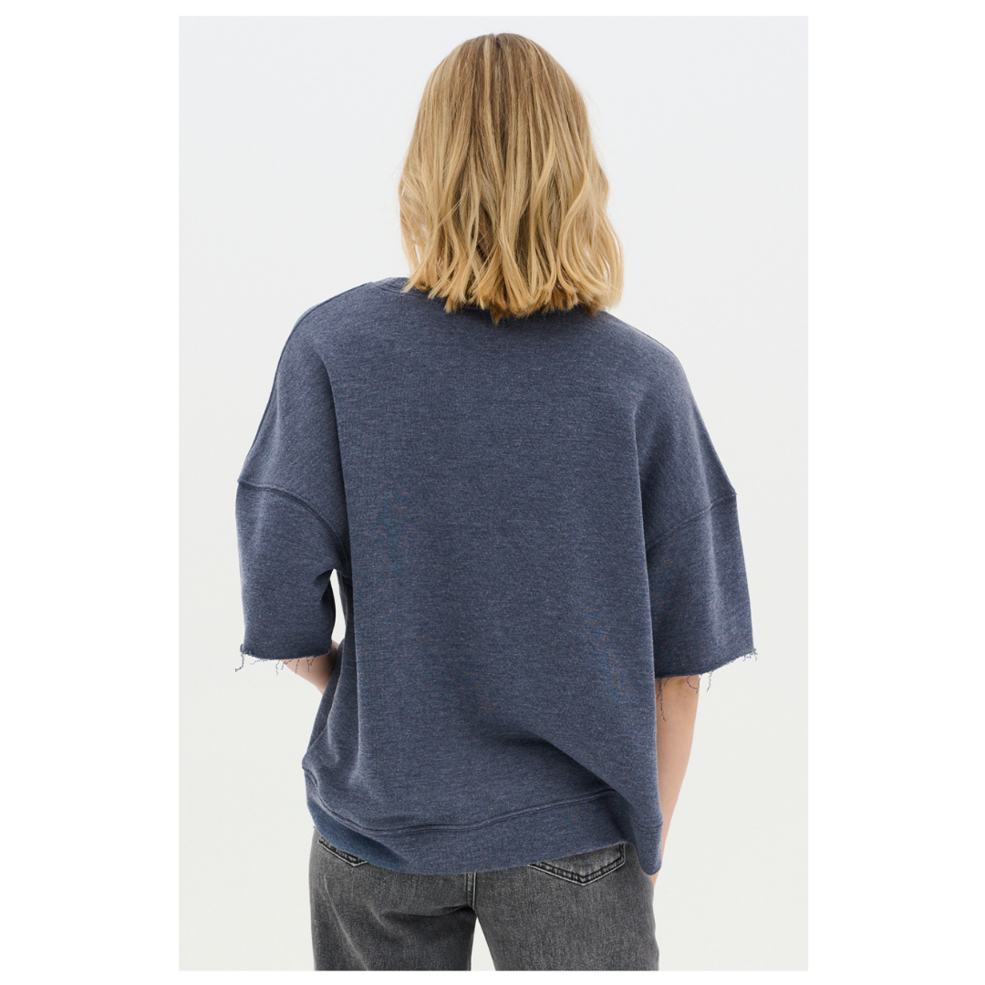 My Essential Wardrobe Texas Sweat Blouse Denim Blue 10704904