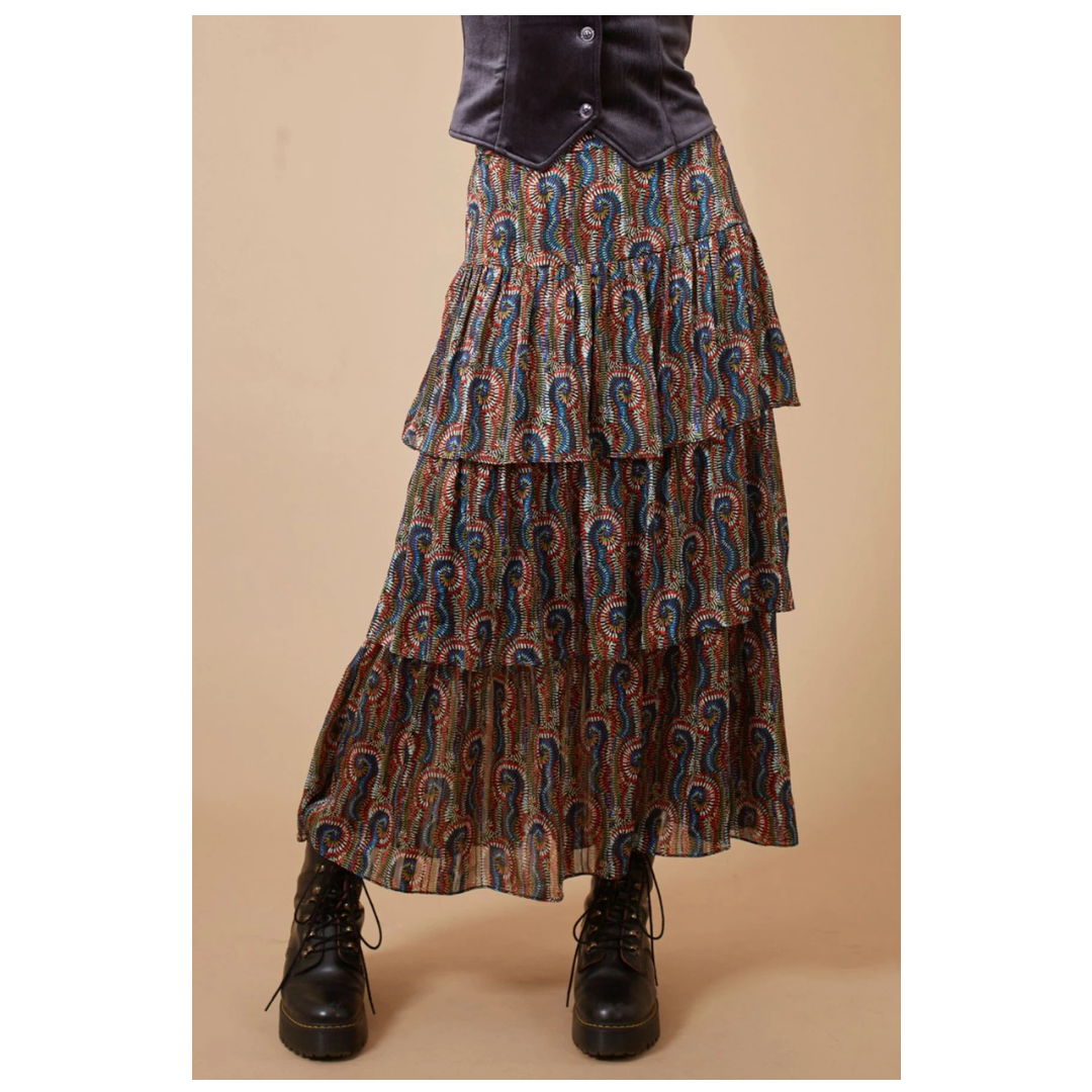 Traffic People Falls Skirt Dress Black/Blue 12078001