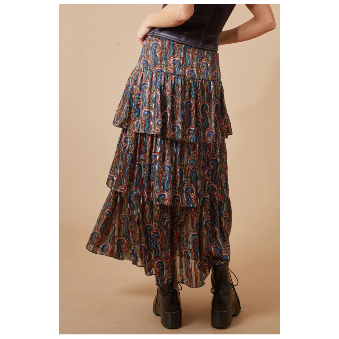 Traffic People Falls Skirt Dress Black/Blue 12078001