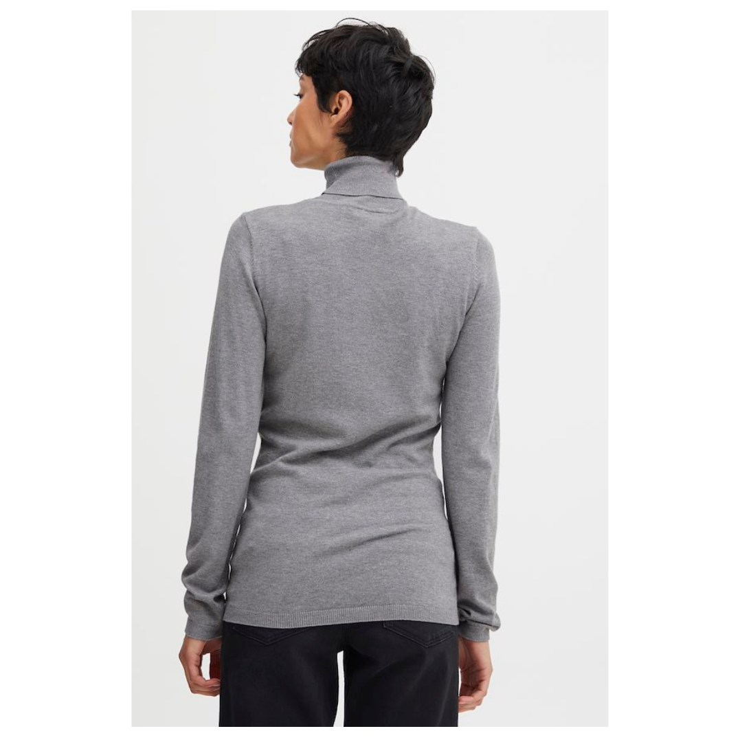 Ichi Mafa Roll Neck Sweater Grey 103646