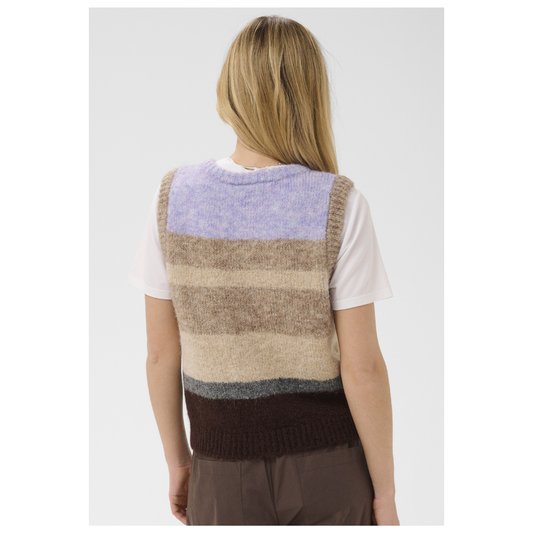 Saint Tropez Seraphina Knit Vest Chocolate Lilac Melange 30515255