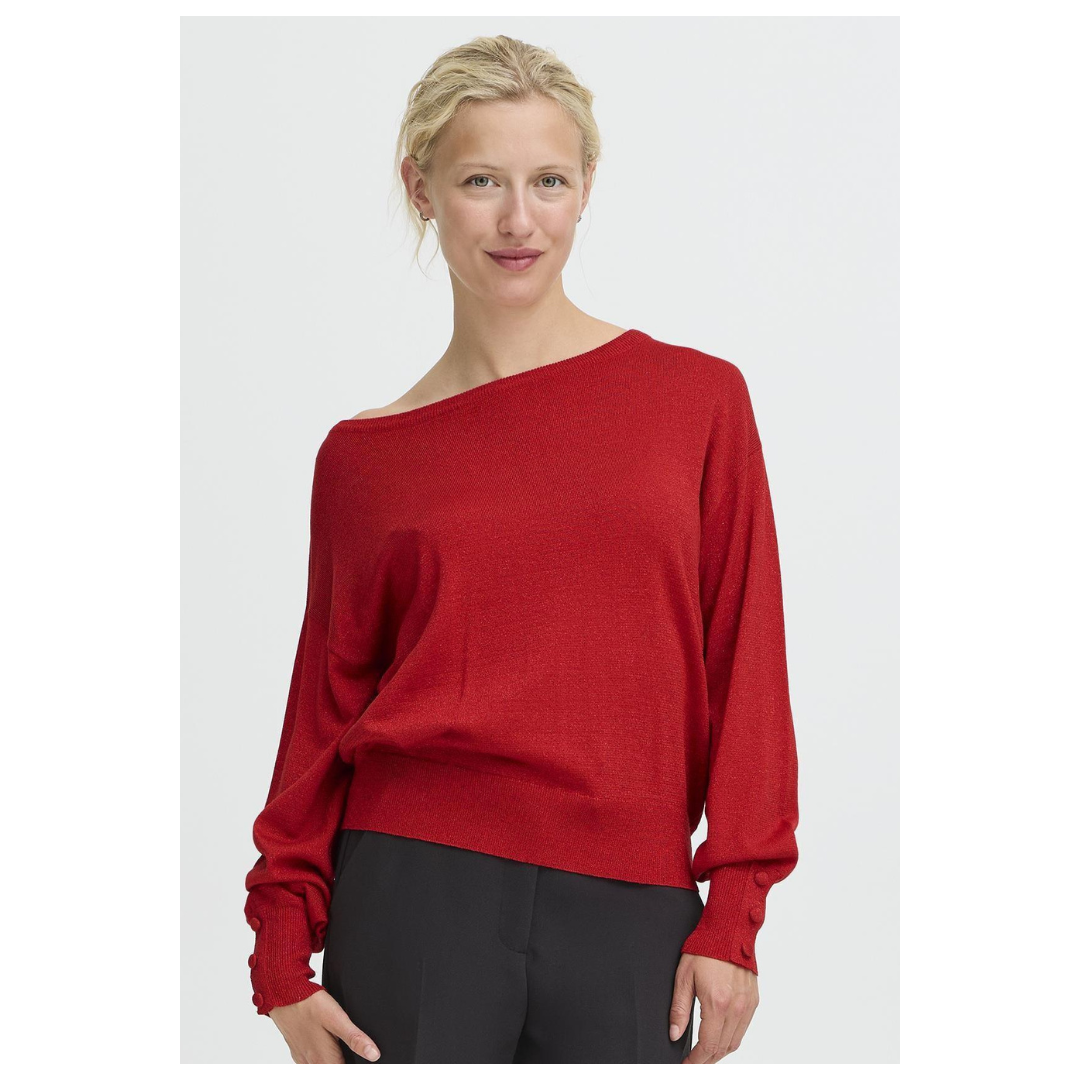 B Young Mobbe Boatneck Jumper Barbados Cherry 20818271