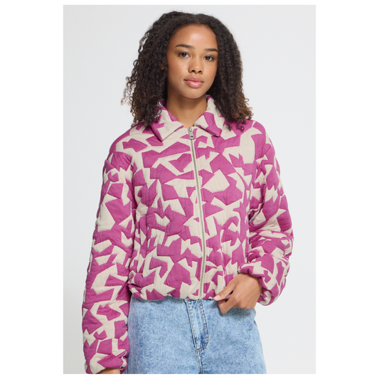 Ichi Kate Quilted Jacket Pink Birch 20126059