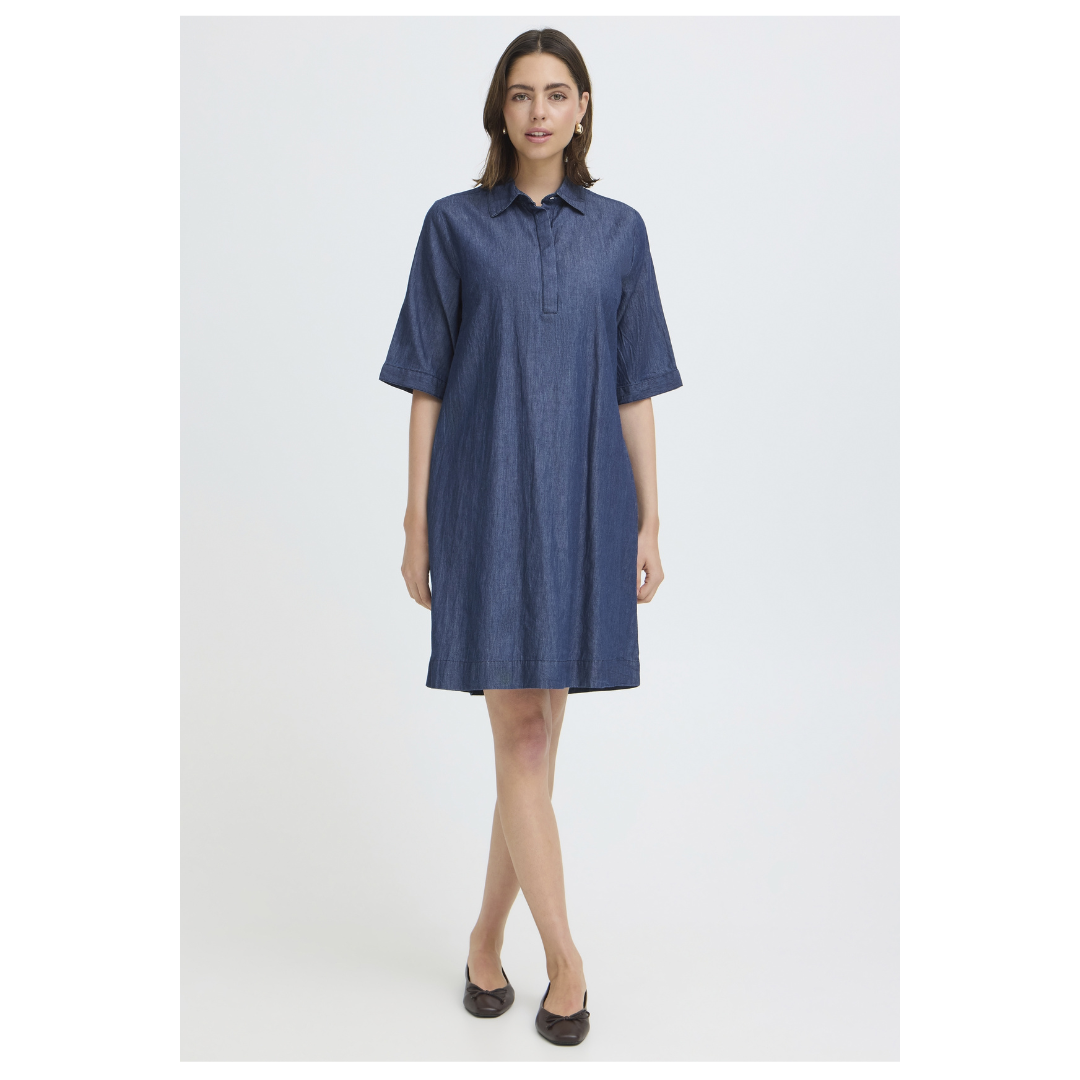 Fransa Larissa Dress Mid Blue Denim 20617739