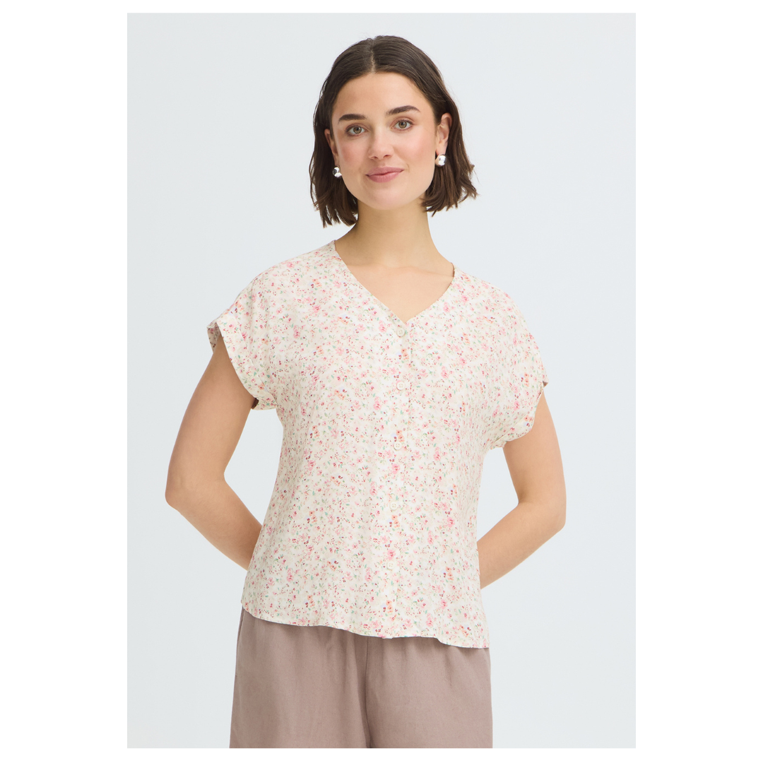 Fransa Heat Blouse Pink Boho 20617769