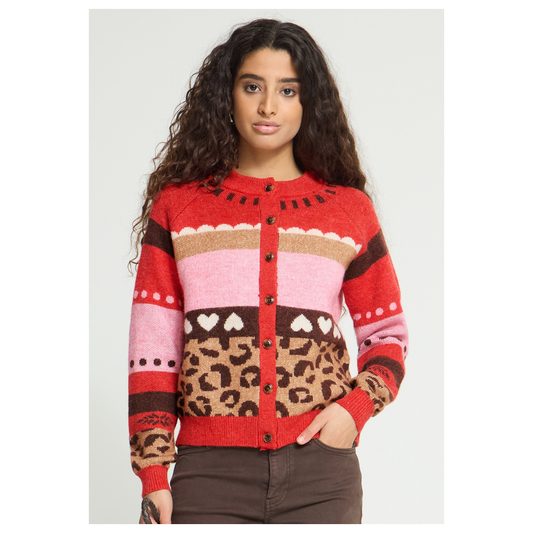 Ichi Livoni Cardigan Poinsettia 20126179