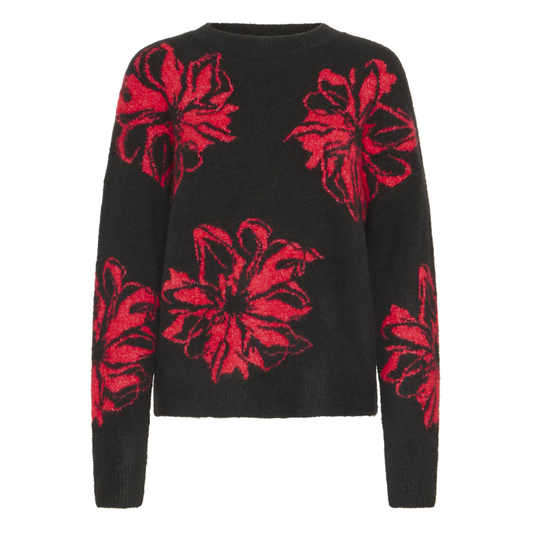 B Young Omea Flower Jumper Black Mix 20817100