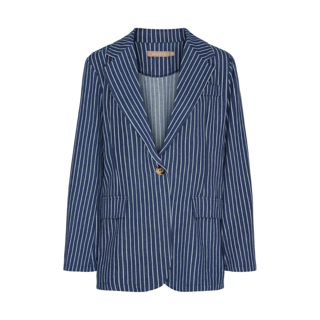 Marta Du Chateau Lenia Striped Blazer Navy 55167